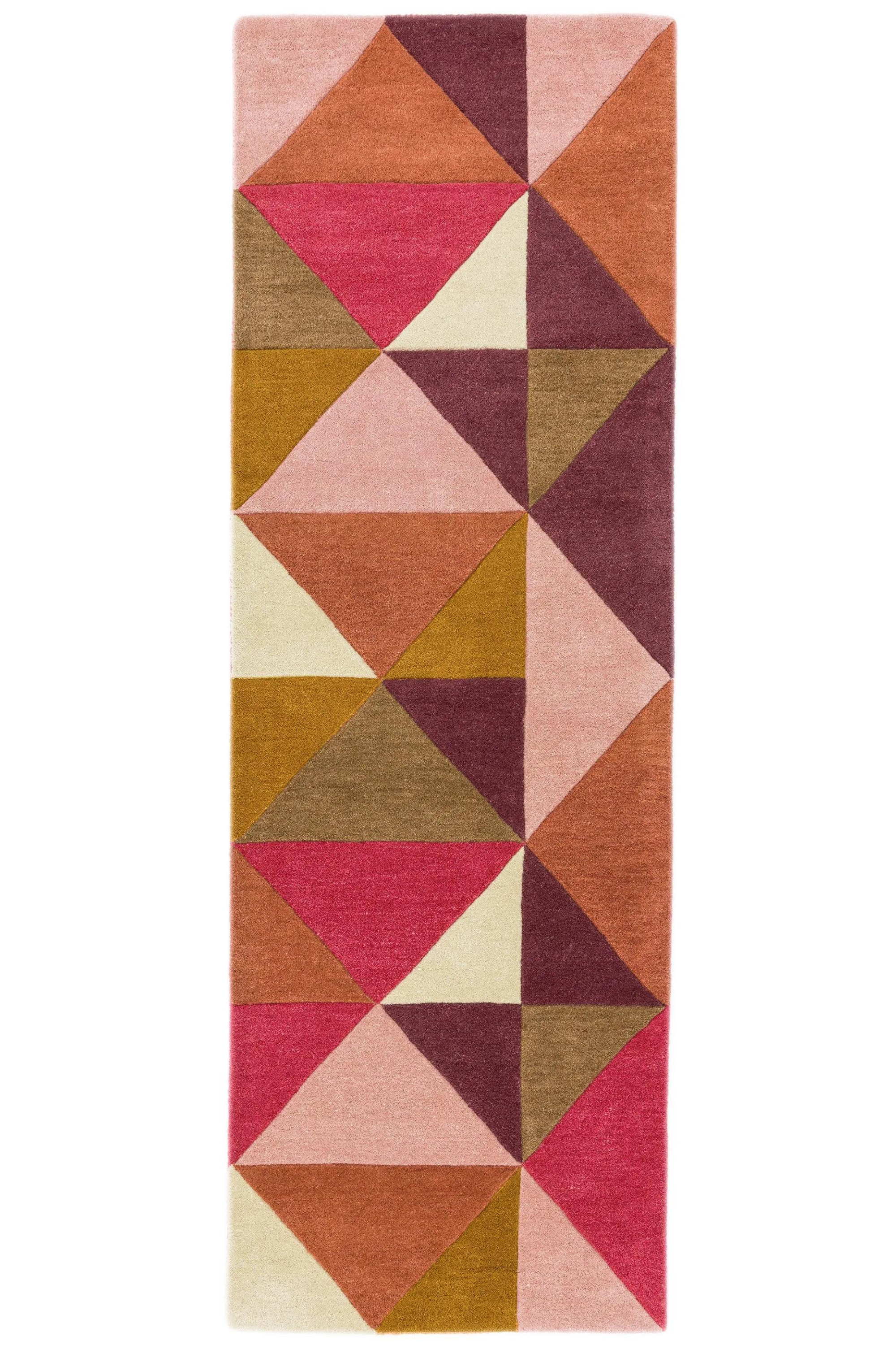 pink and brown geometric runner