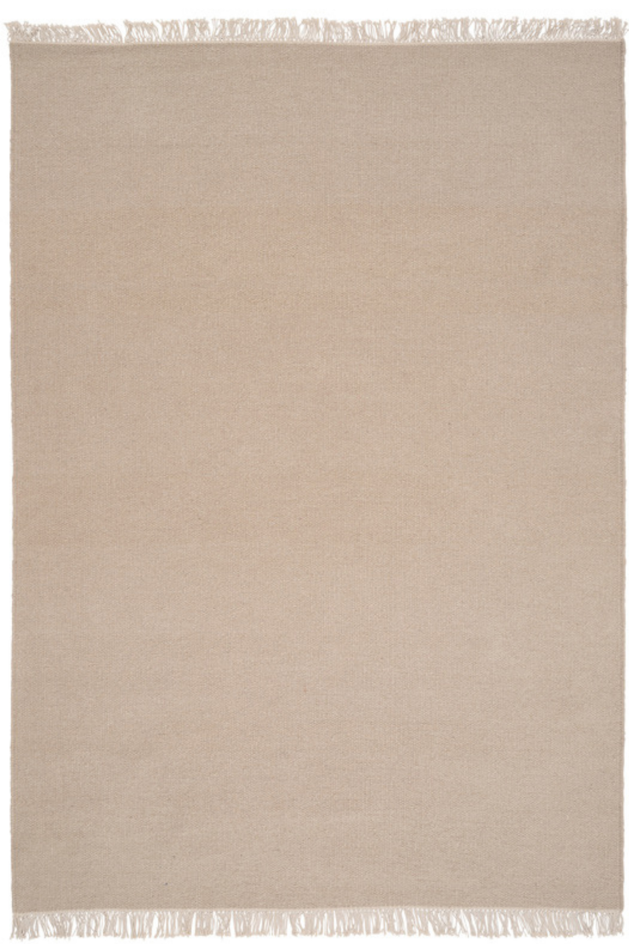 Plain beige wool rug