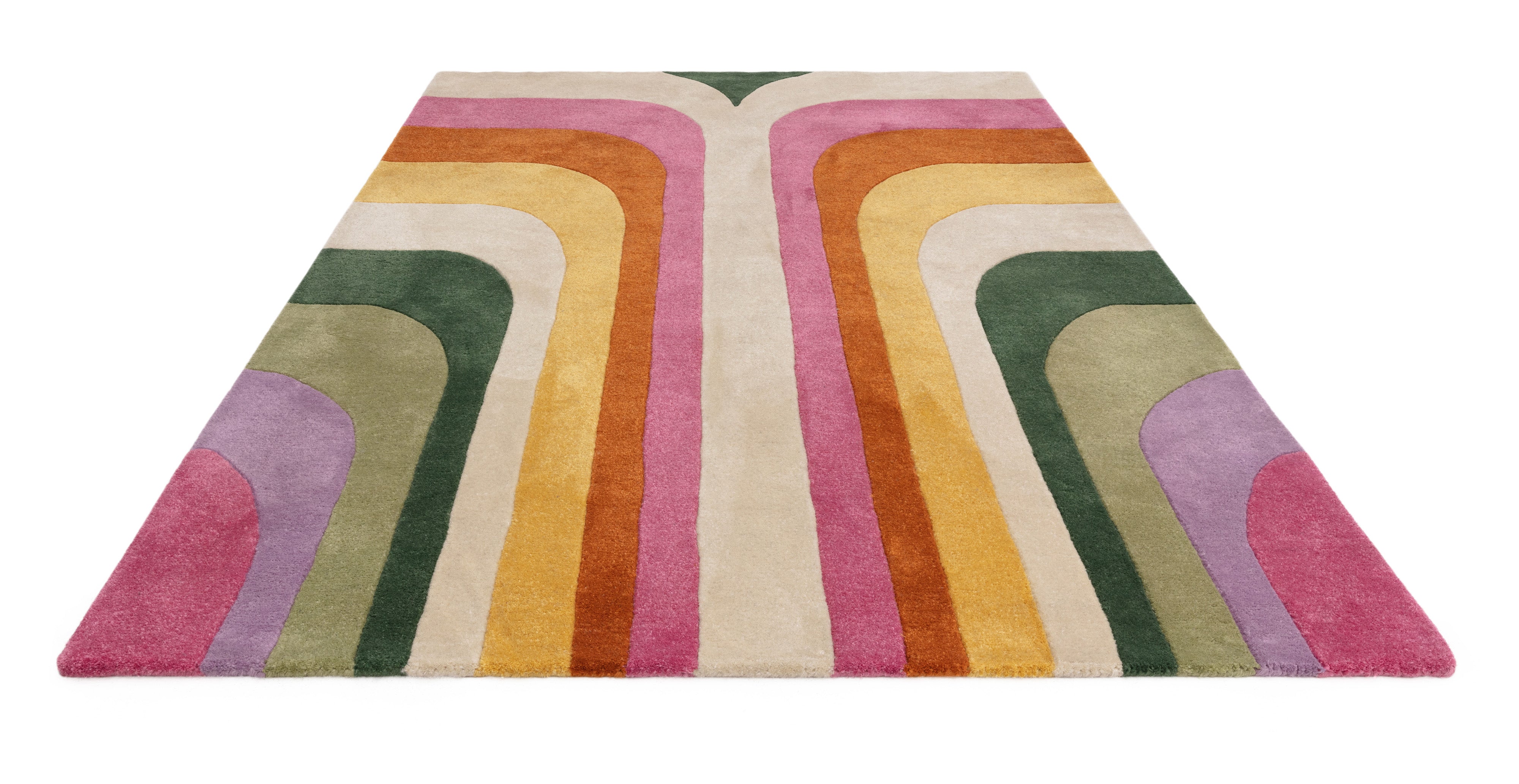 Multicolour retro style rug