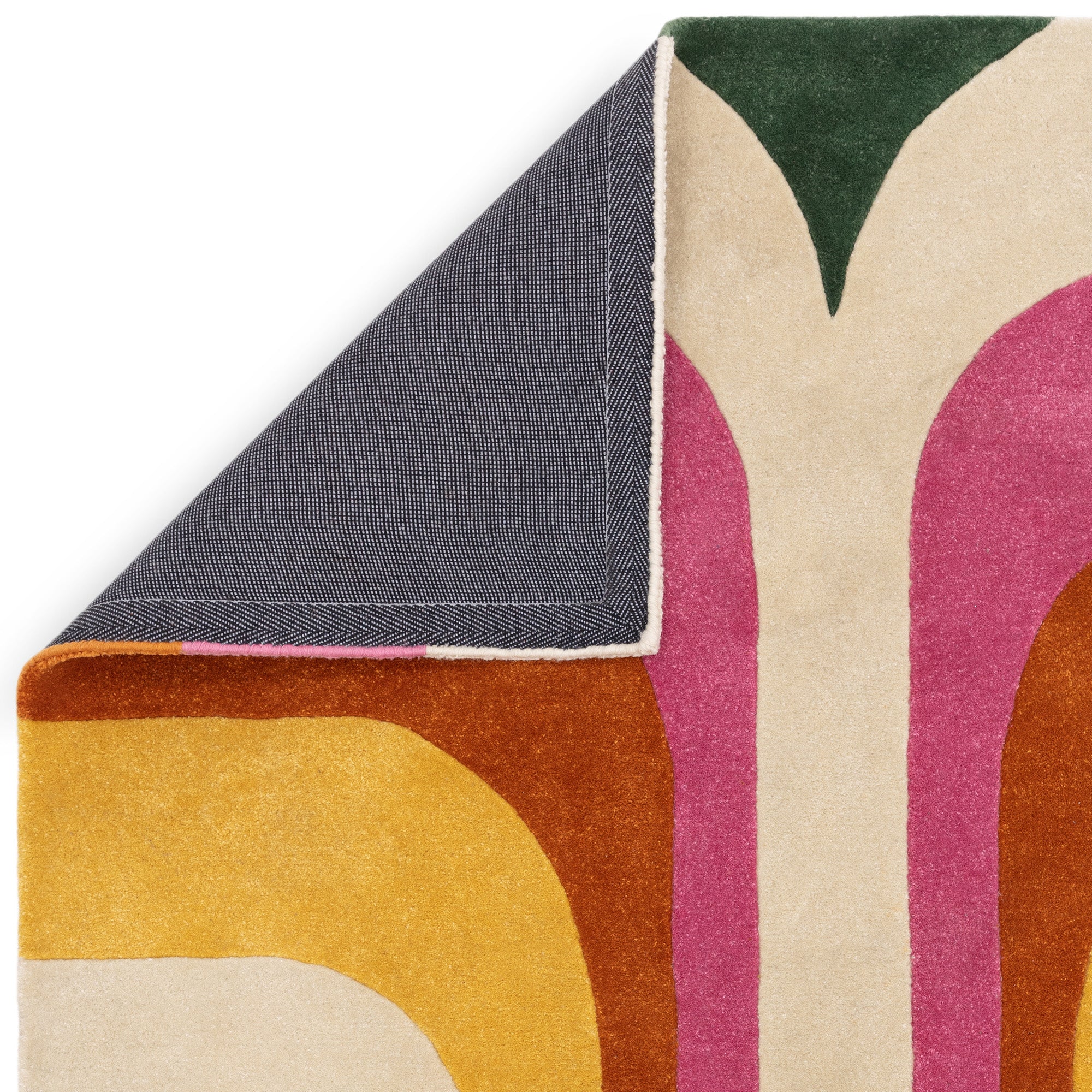 Multicolour retro style rug