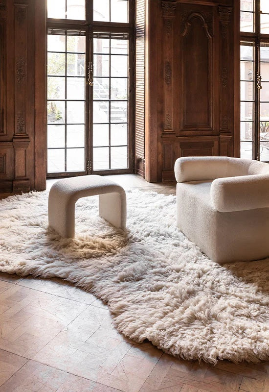 Residue Flokati Bone White