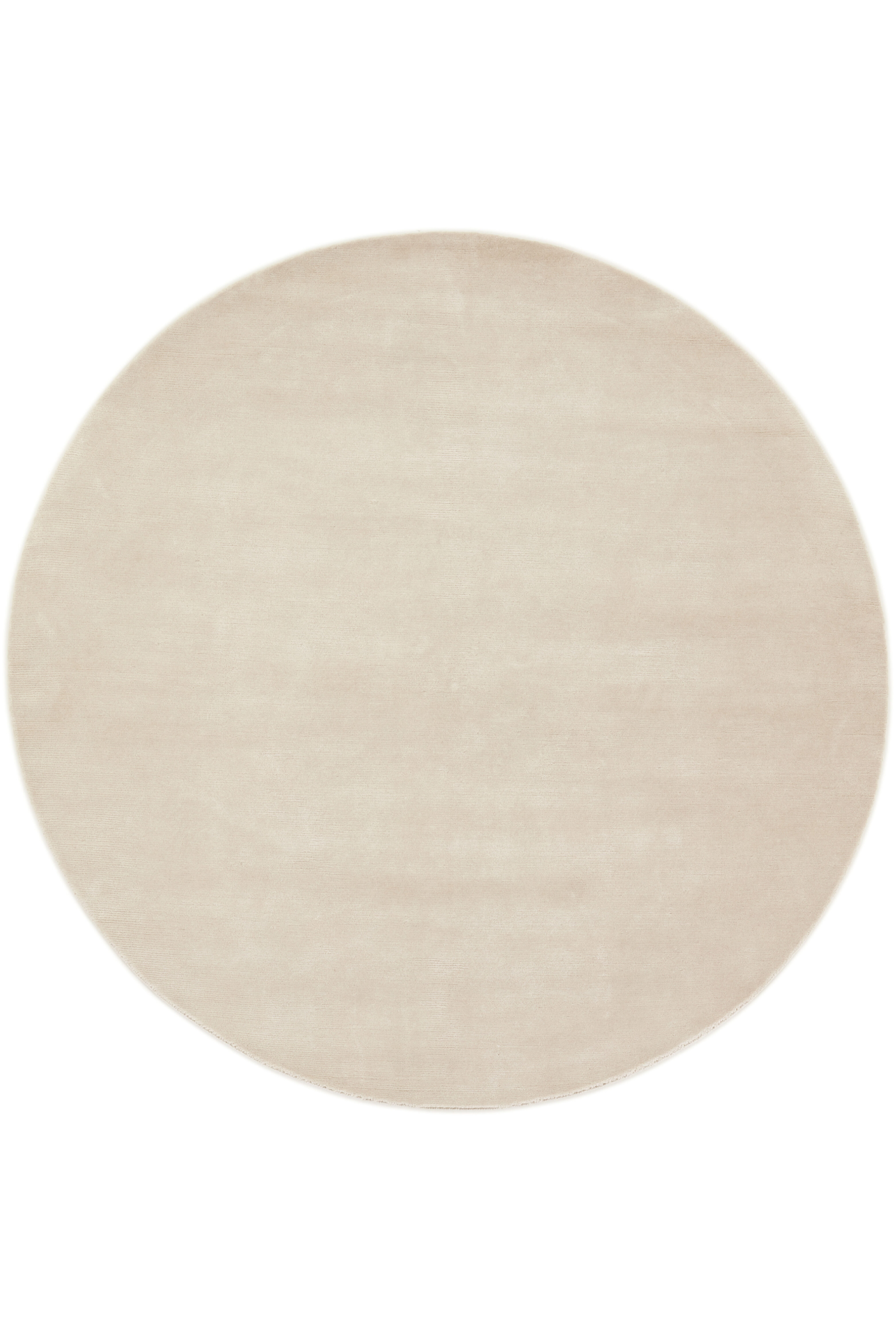 Luxury plain modern round cream rug