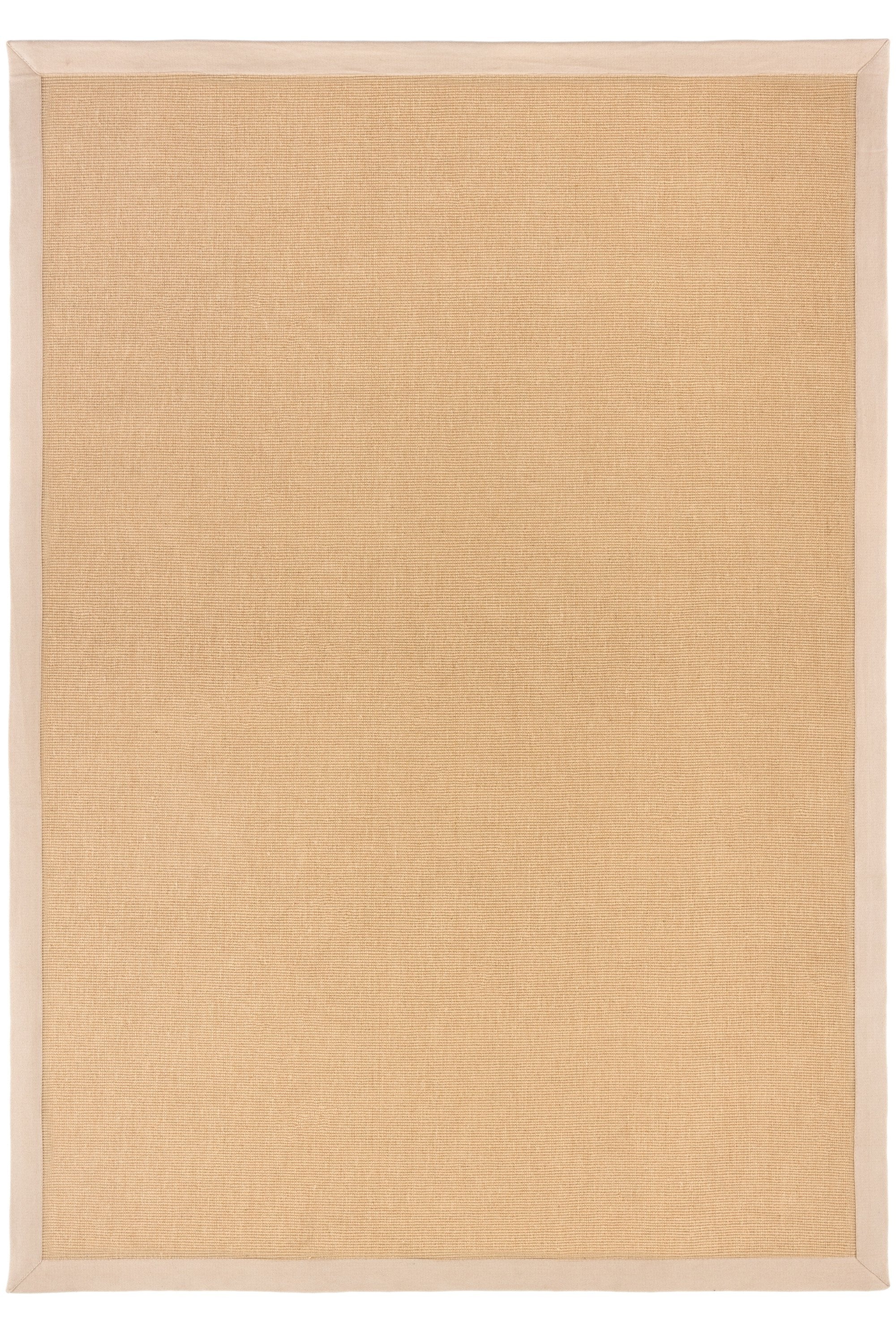 Sisal rug with beige linen border