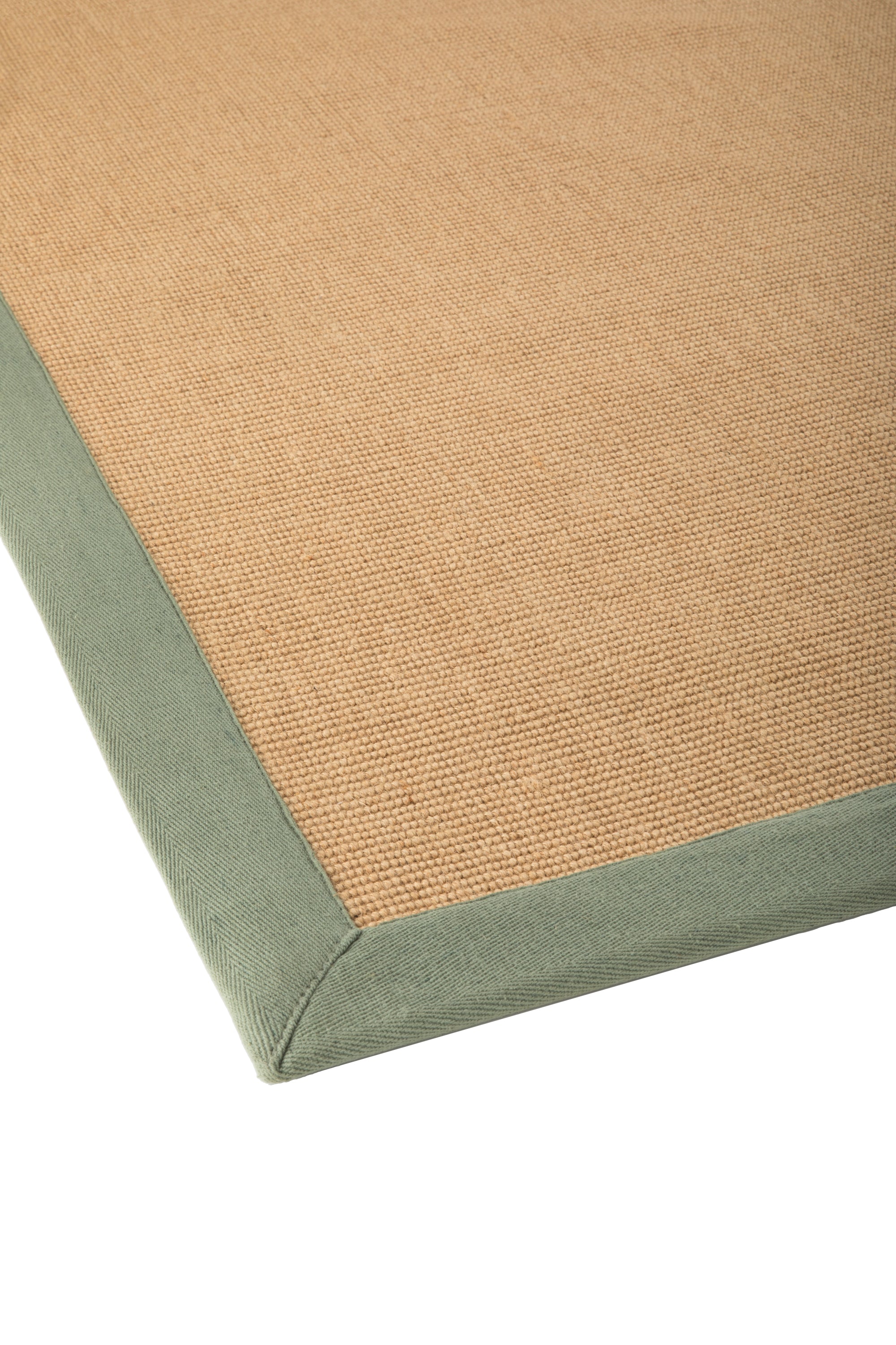 Sisal runner with green linen border