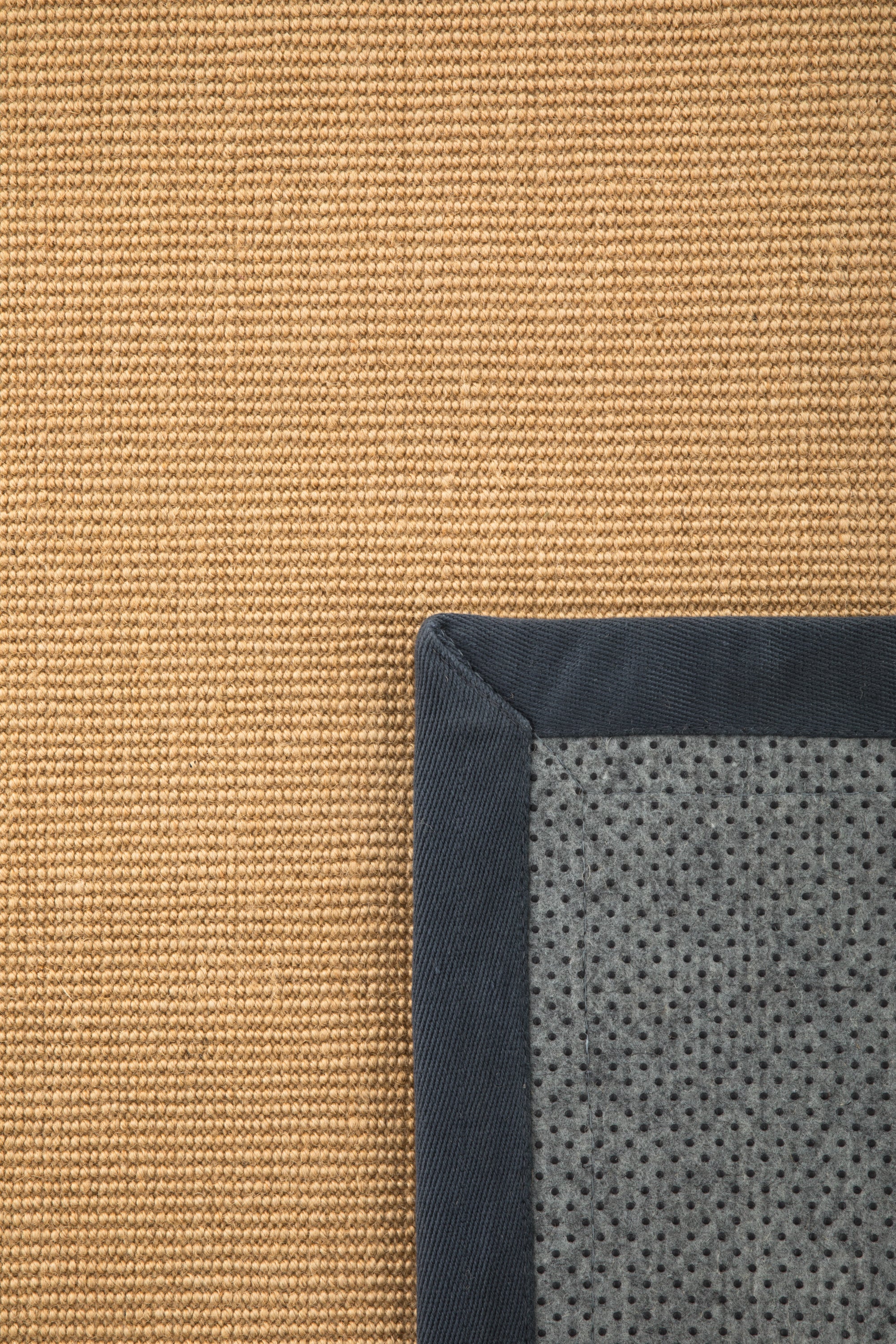 Sisal rug with navy linen border