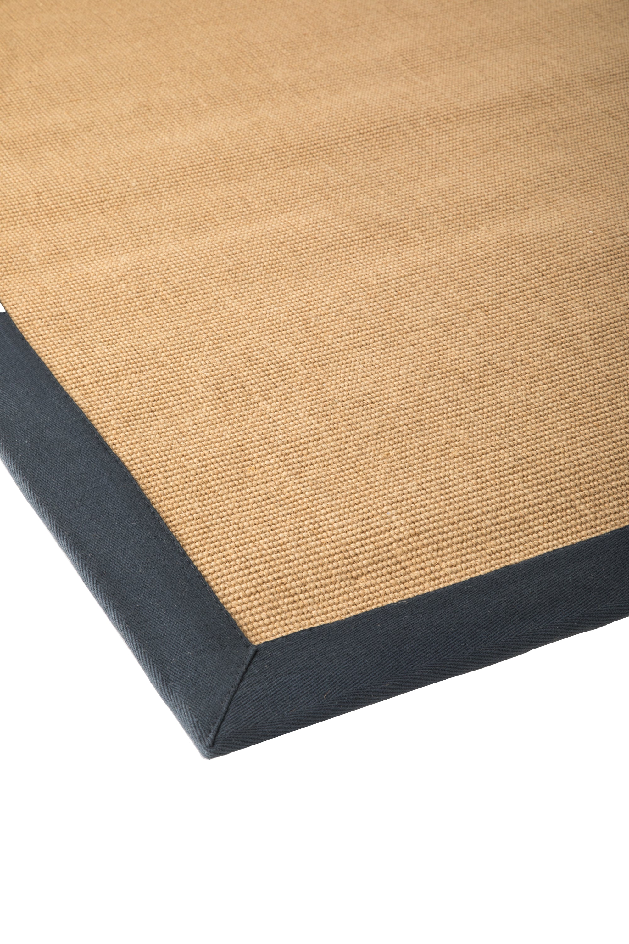 Sisal rug with navy linen border