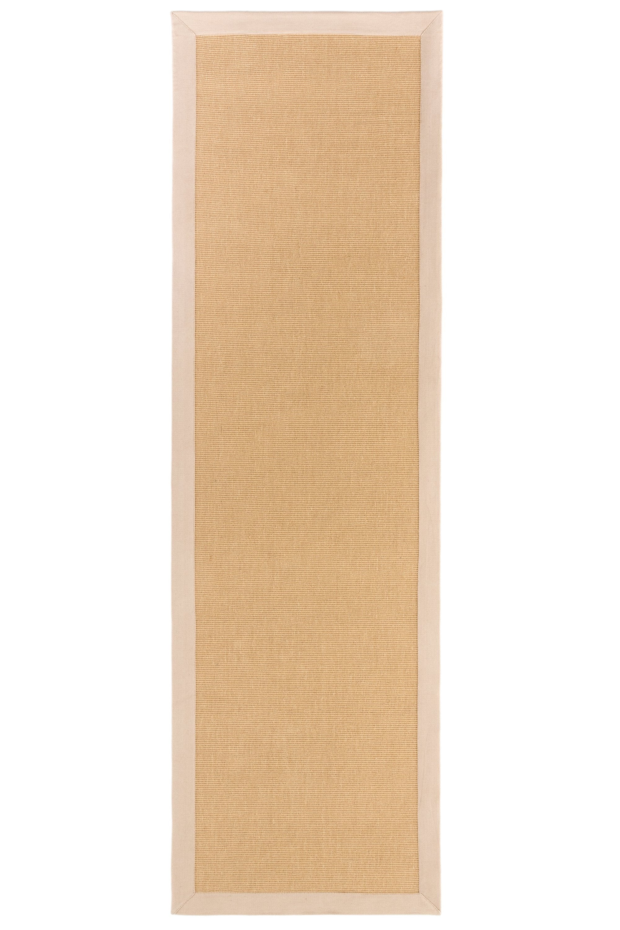 Sisal runner with beige linen border