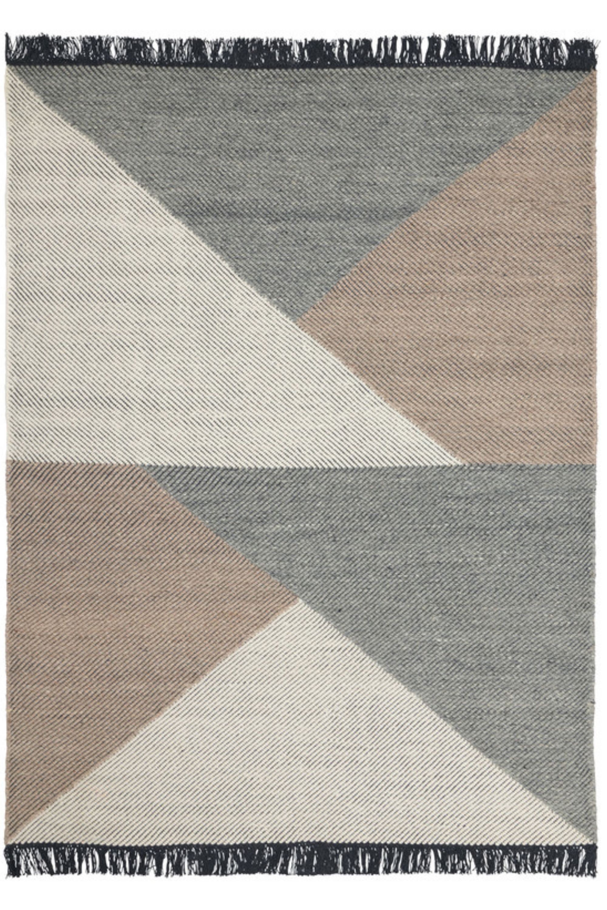 Geometric multicolour wool rug