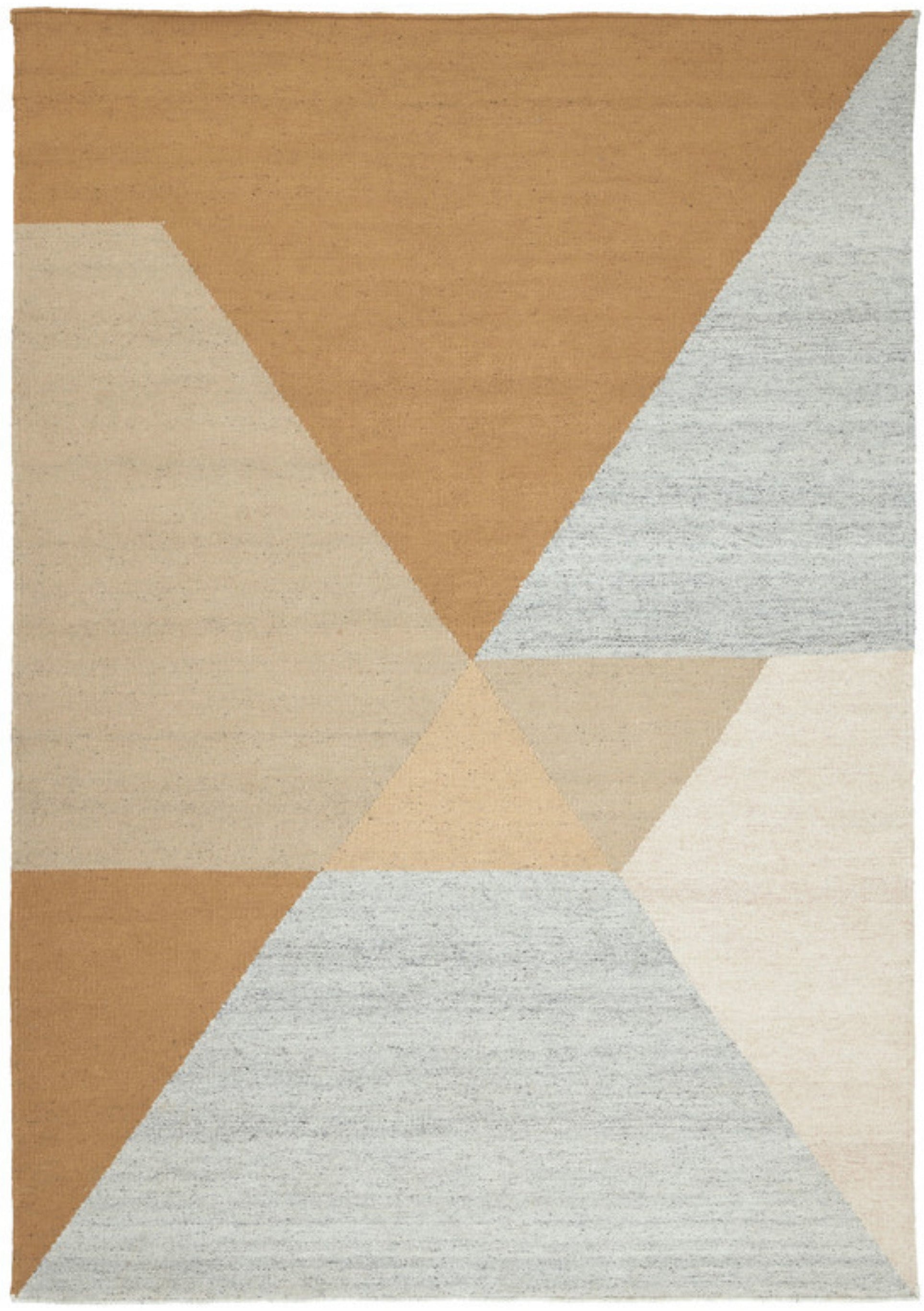 Geometric multicolour wool/viscose rug