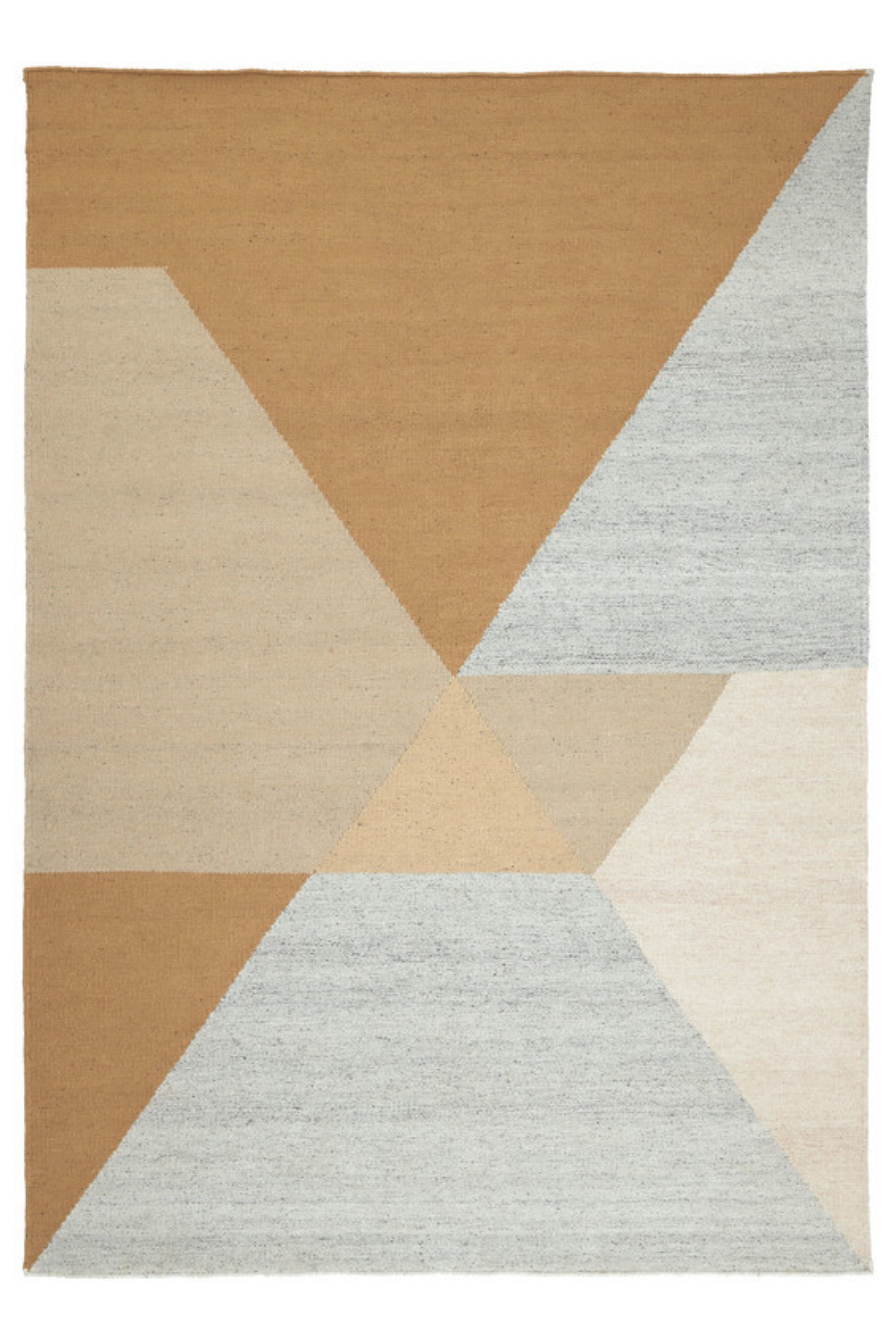Geometric multicolour wool/viscose rug