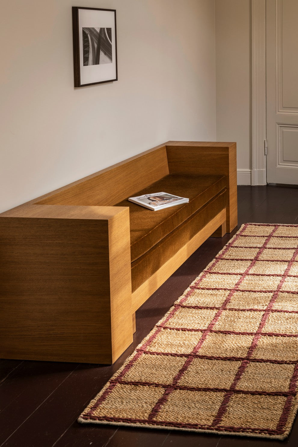 Strata Braided Jute Burgundy Runner