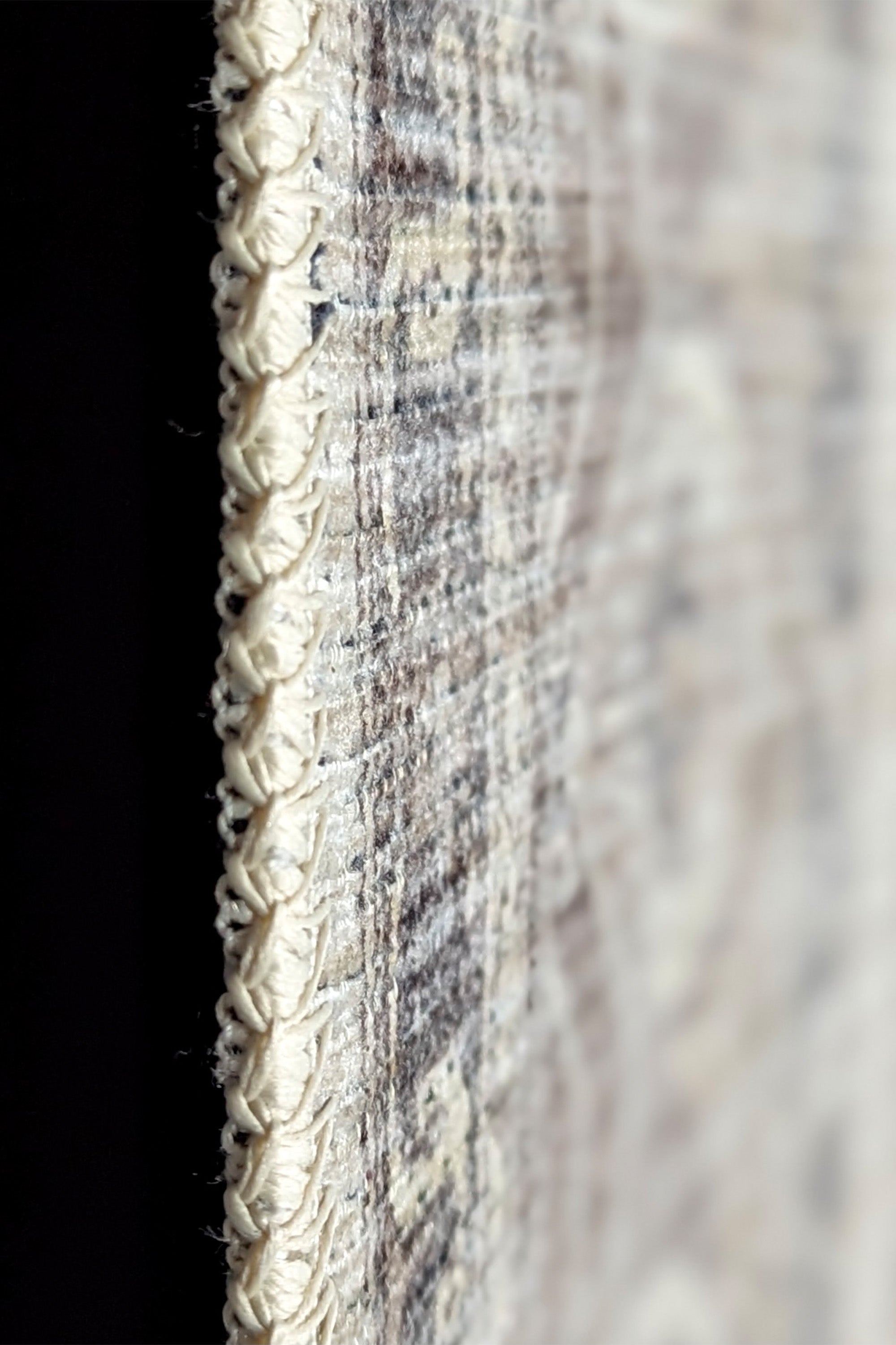 Bordered grey vintage style rug