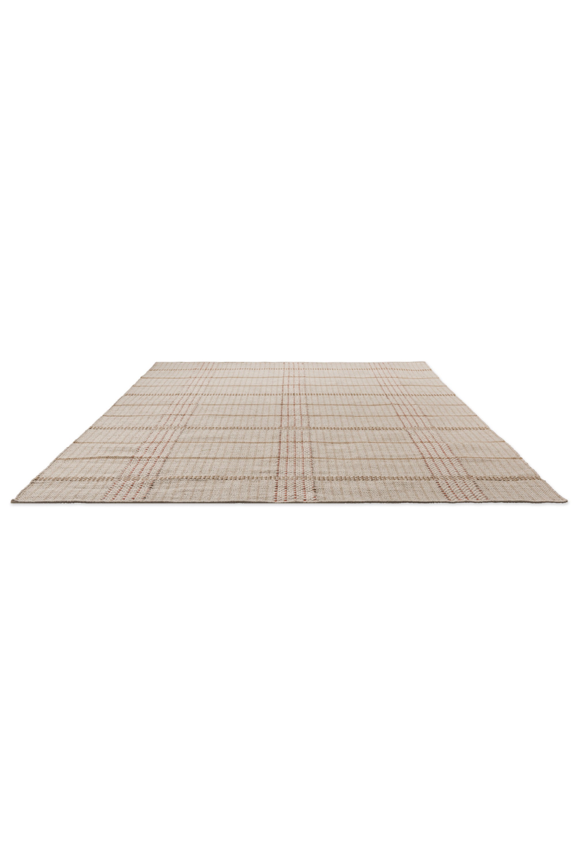 Modern beige geometric rug with brown pattern