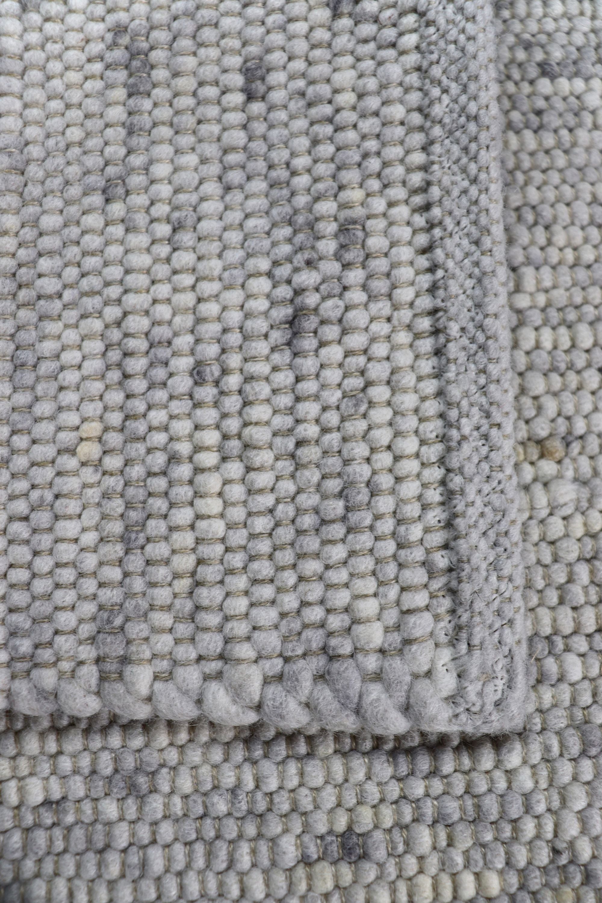 Luxury plain grey woven rug