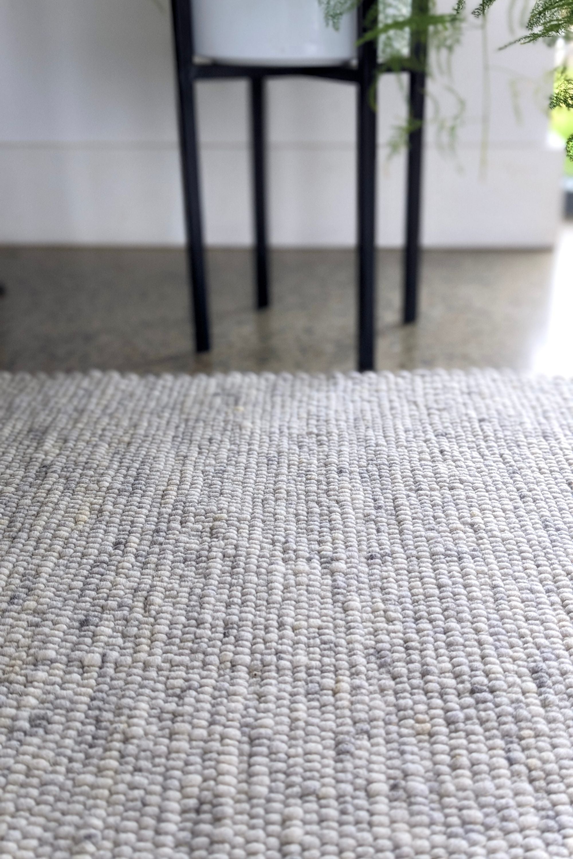 Luxury plain grey woven rug
