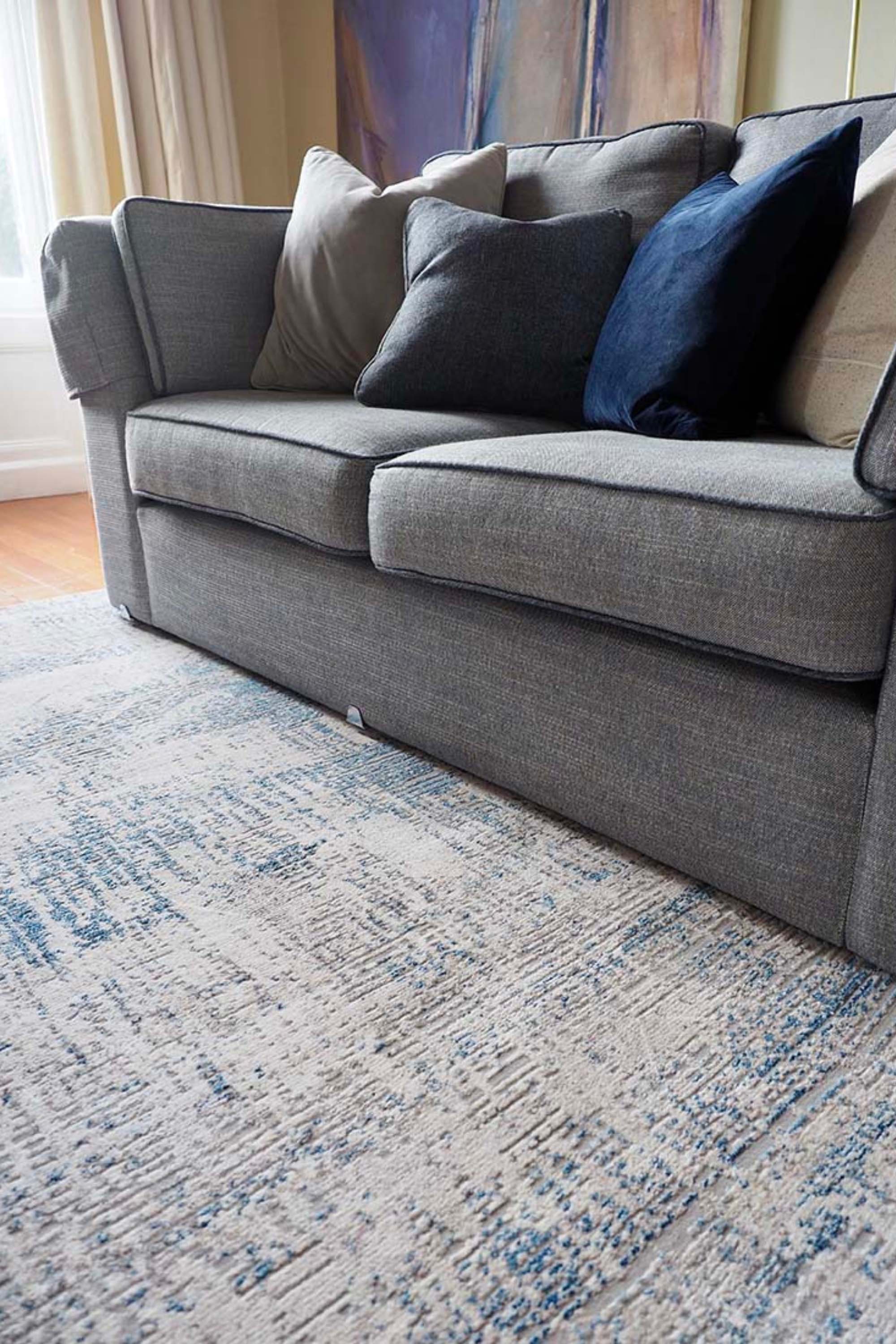 modern blue abstract area rug