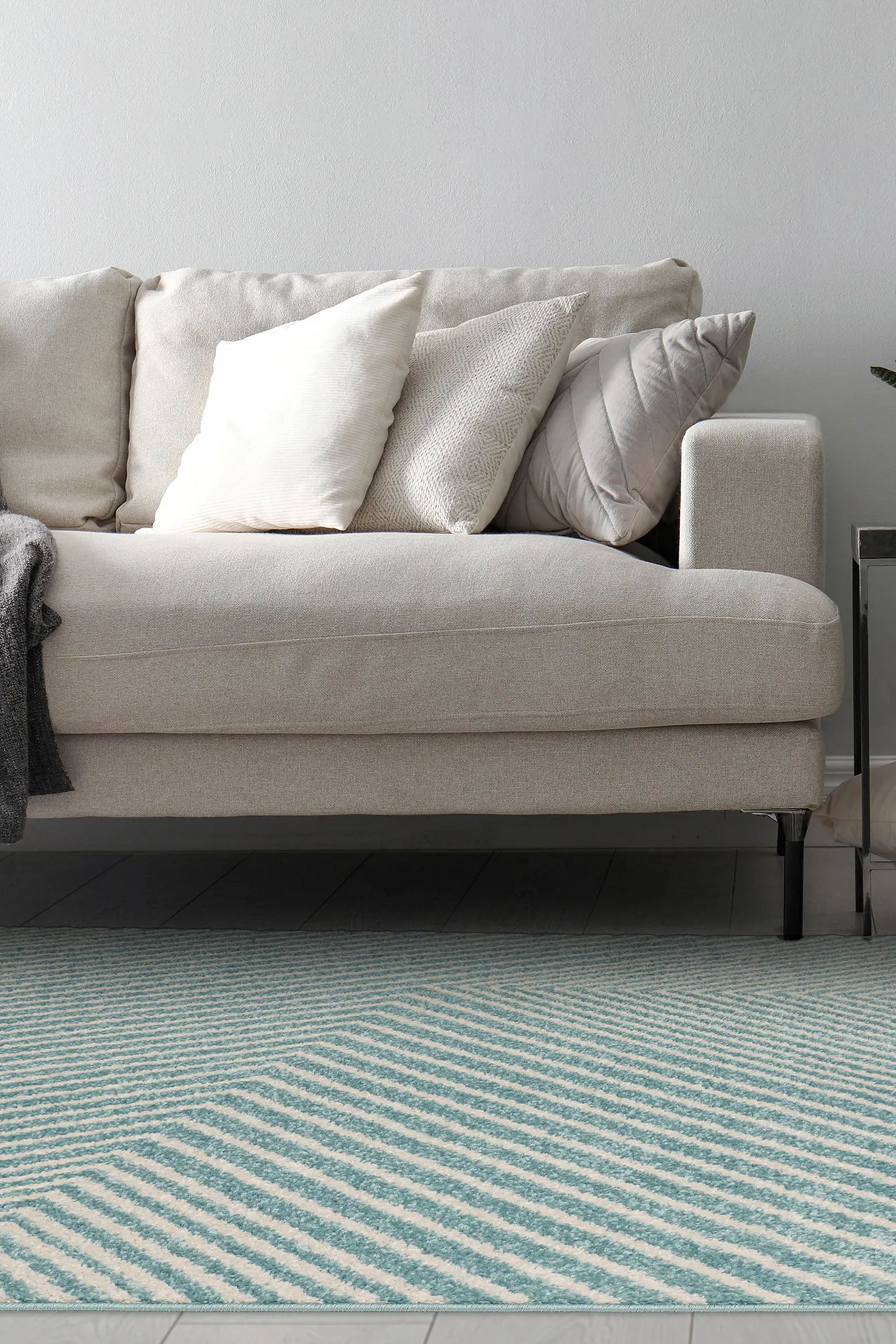 geometric blue flatweave rug