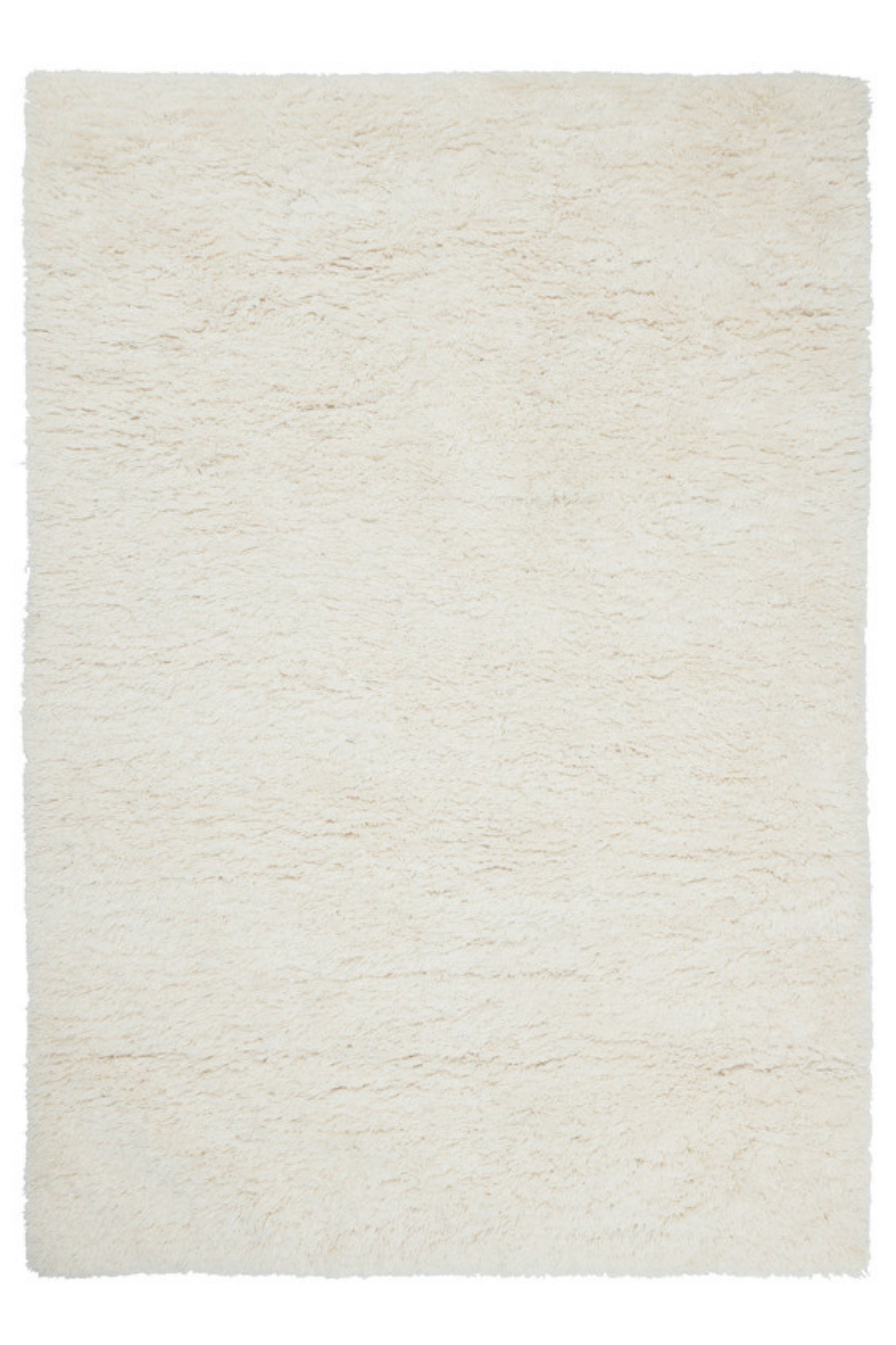 Woven white wool rug