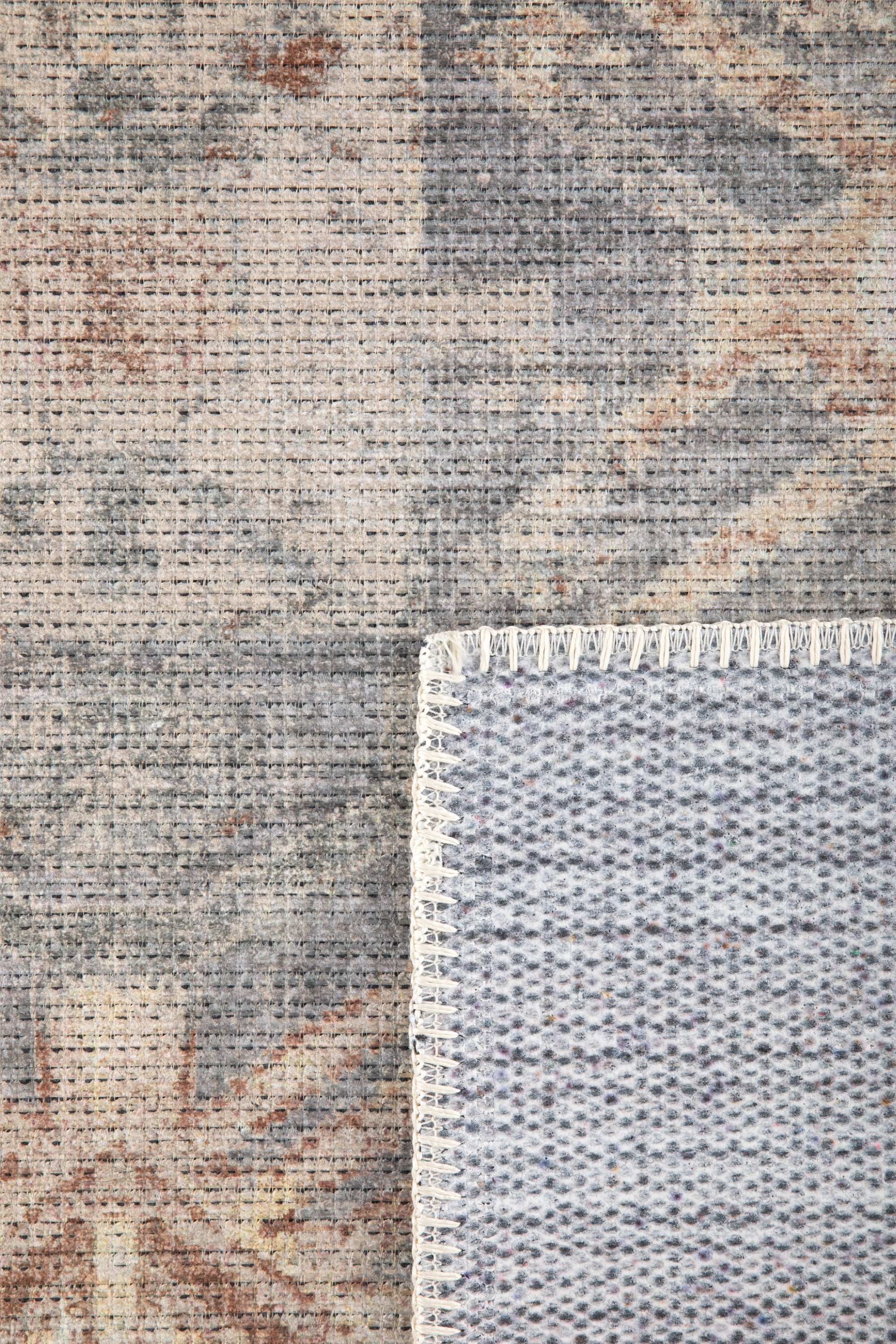 Vintage style Persian rug with bordered floral pattern