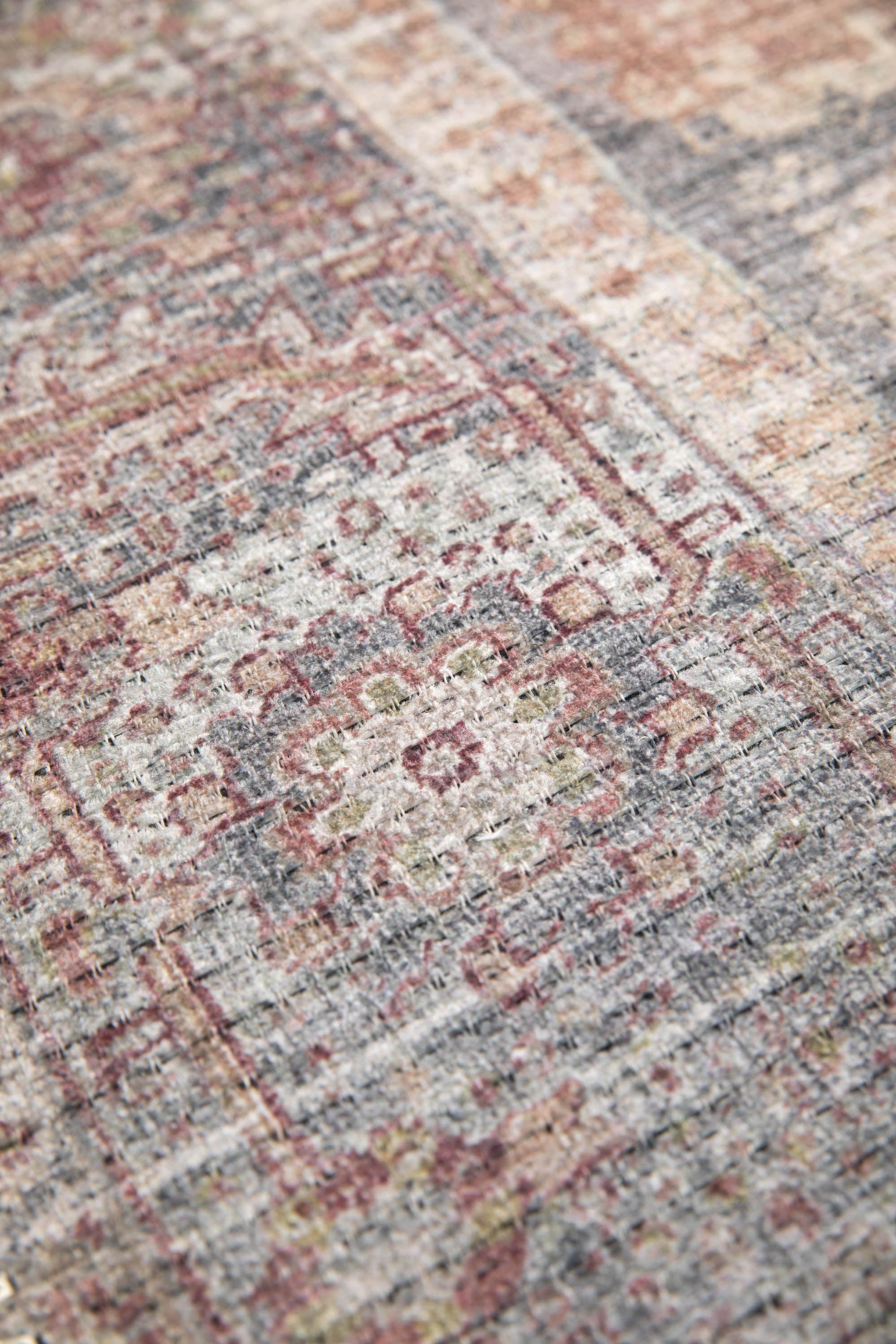 Vintage style Persian runner with bordered floral pattern
