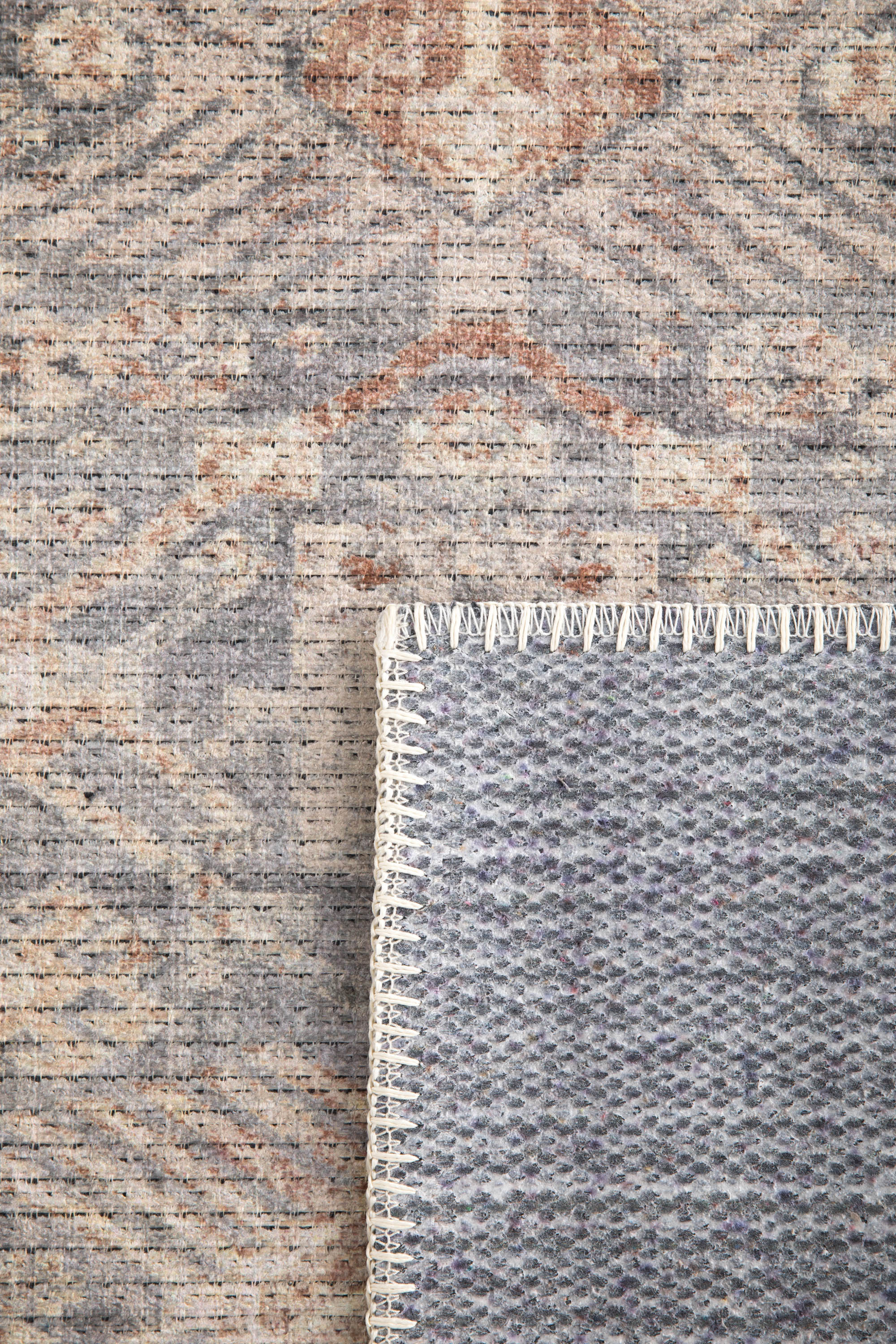 Vintage style Persian runner with bordered floral pattern