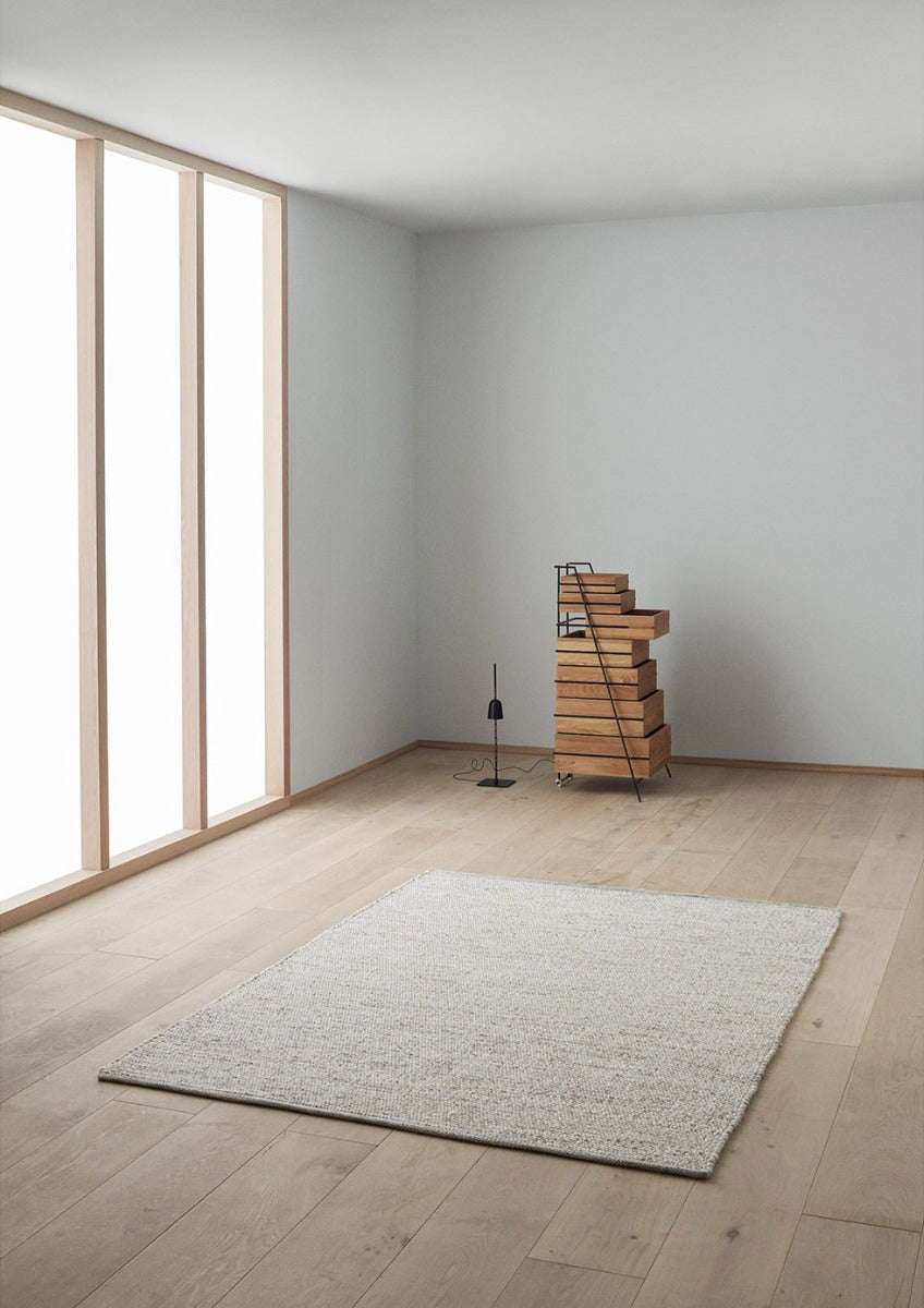 Plain Beige Modern Wool Rug
