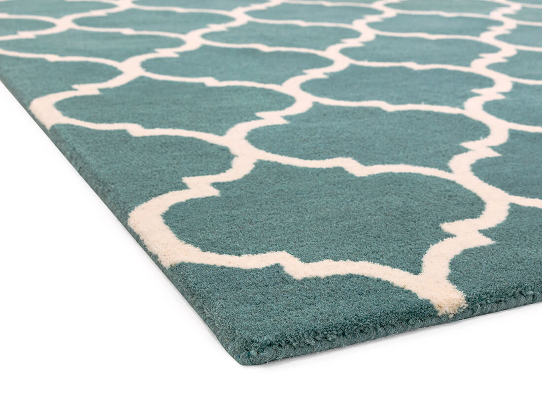 Albany Geometric Ogee Duck Egg Rug