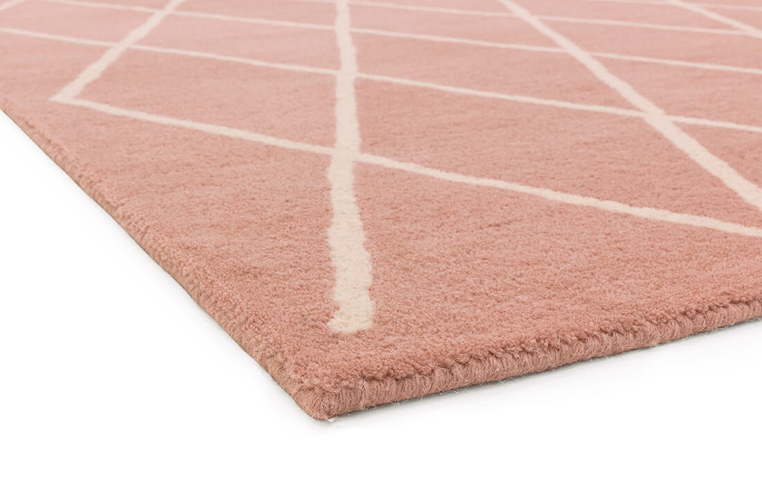 Albany Geometric Diamond Pink Rug