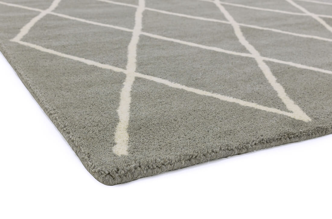 Albany Geometric Diamond Silver Rug