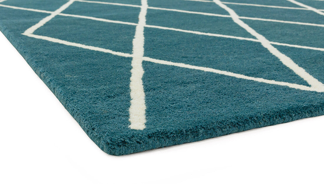 Albany Geometric Diamond Teal Rug