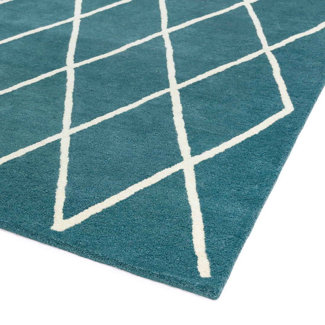 Albany Geometric Diamond Teal Rug