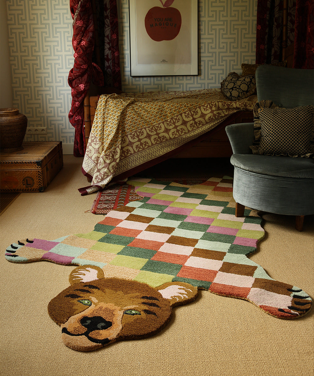 Archie Check Bear Rug