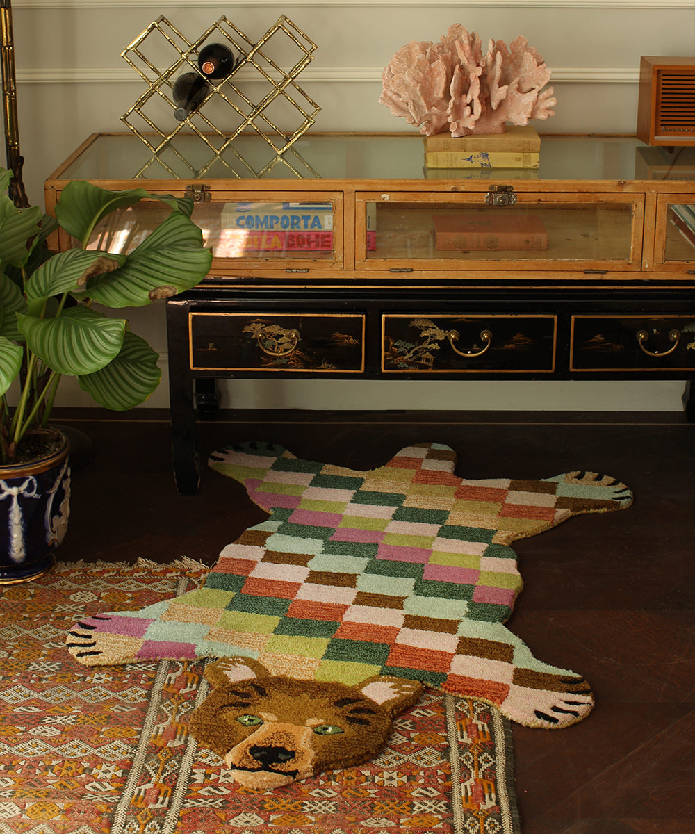 Archie Check Bear Rug