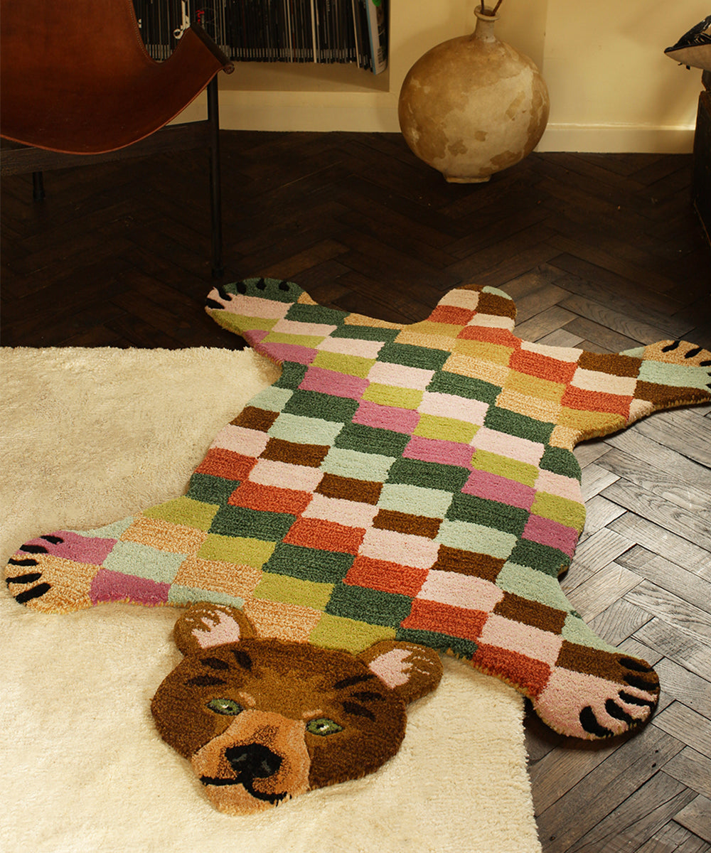 Archie Check Bear Rug