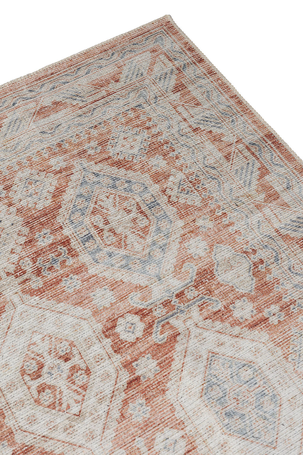 Vintage style bordered red runner