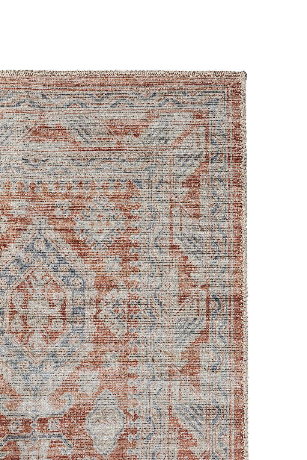 Vintage style bordered red runner