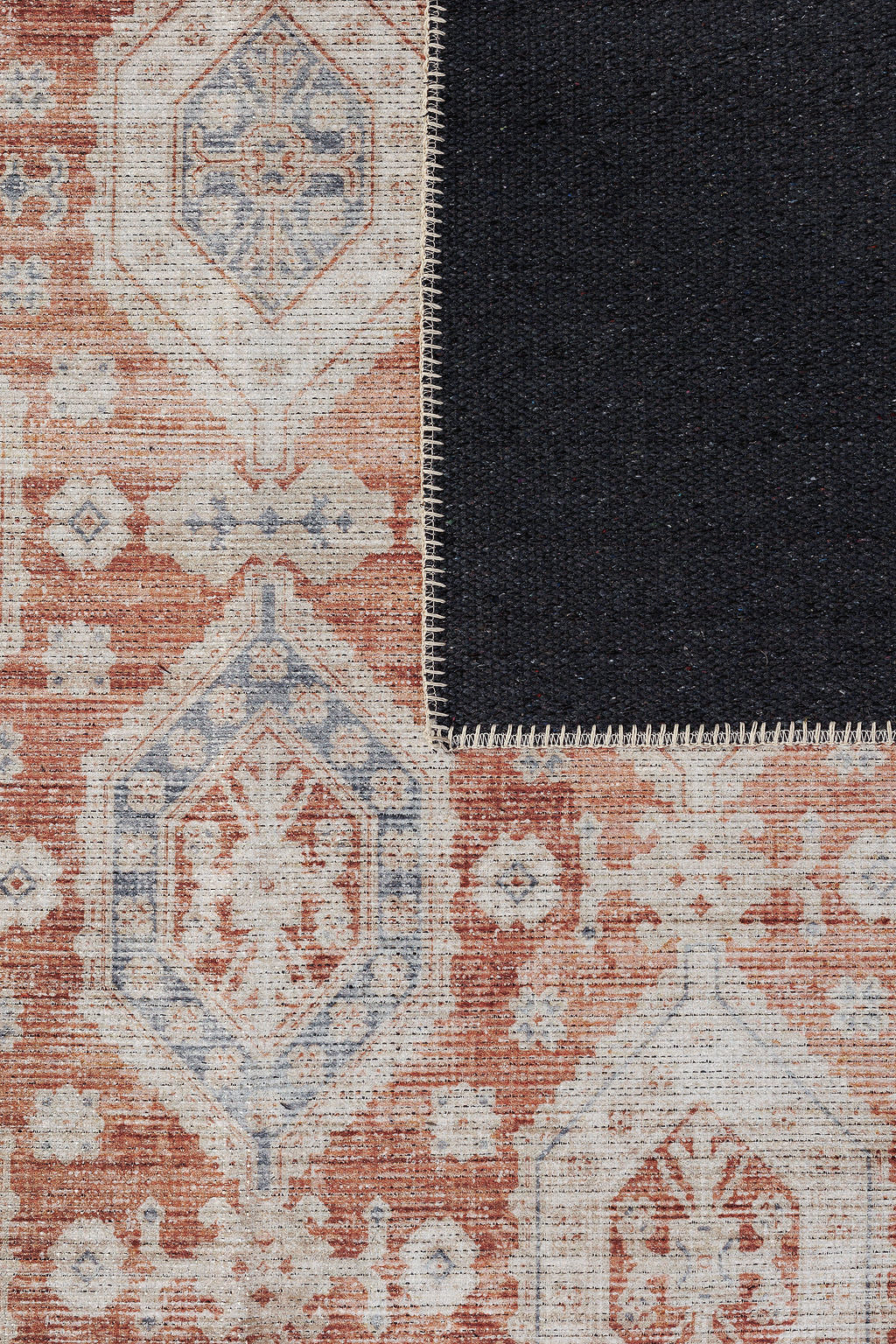 Bordered red vintage style rug