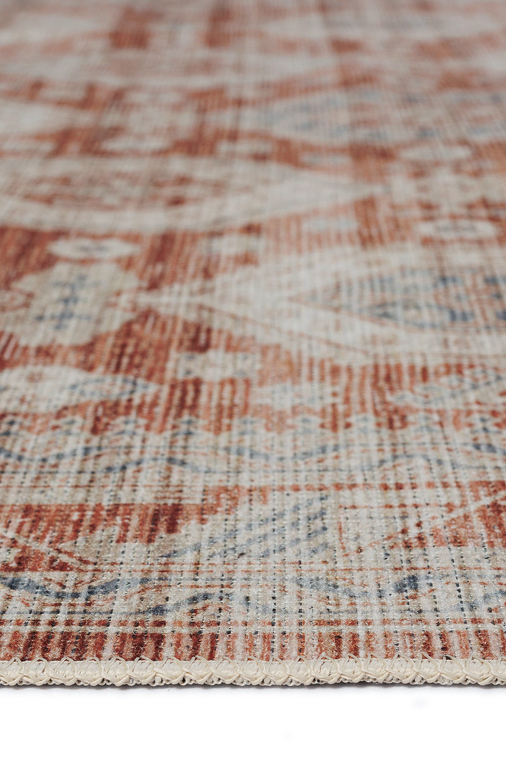 Bordered red vintage style rug