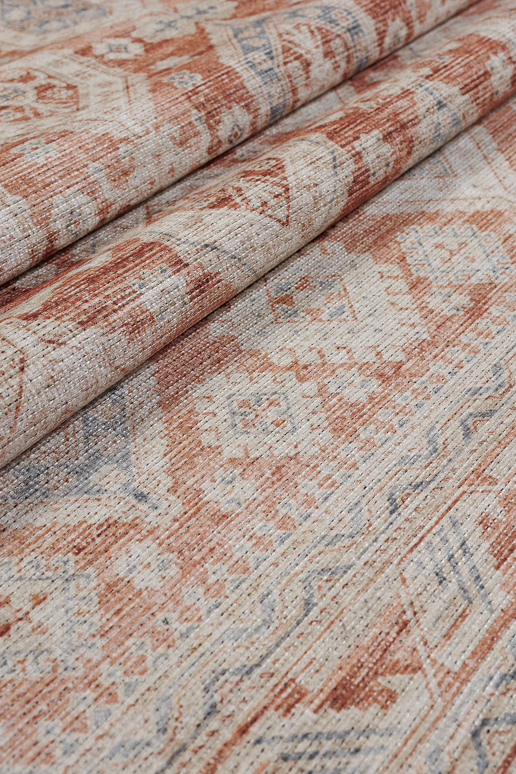 Bordered red vintage style rug