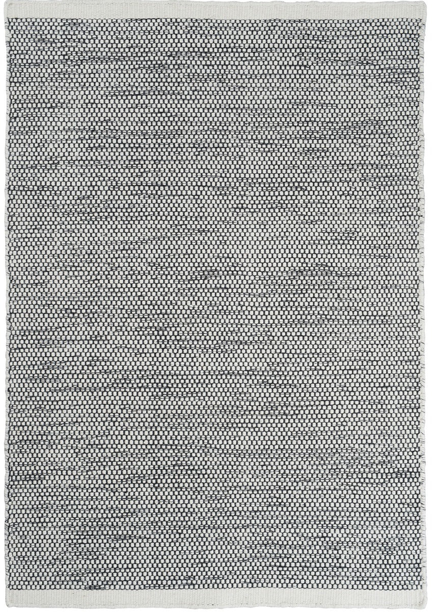 plain cream and black wool rug