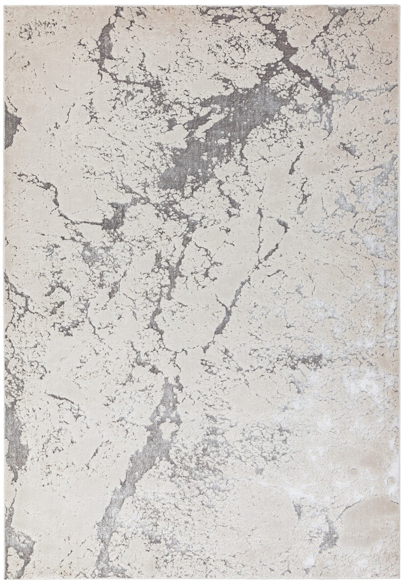 grey abstract rug with a marble design
