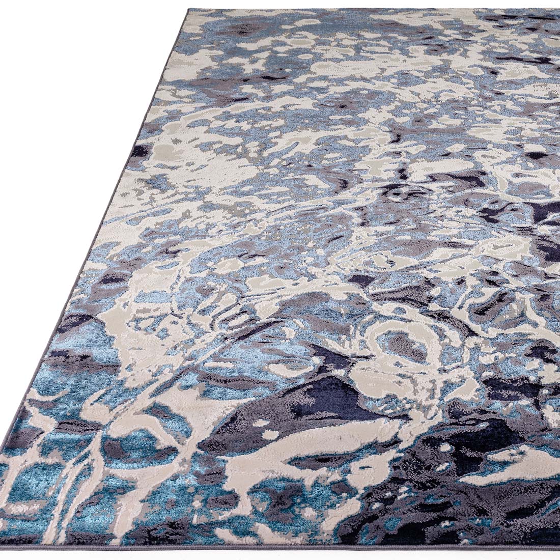 modern abstract blue area rug