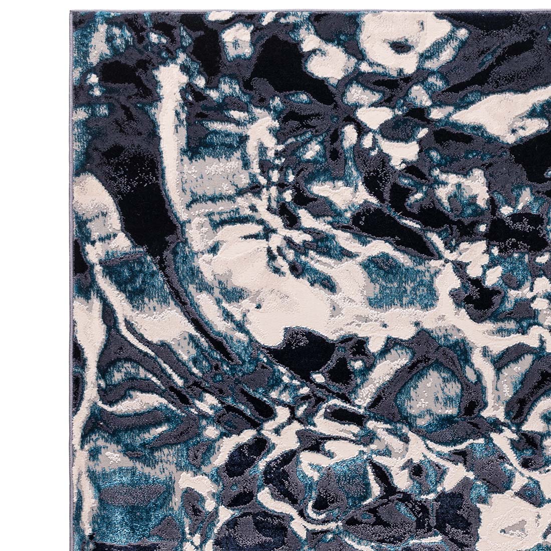modern abstract blue area rug