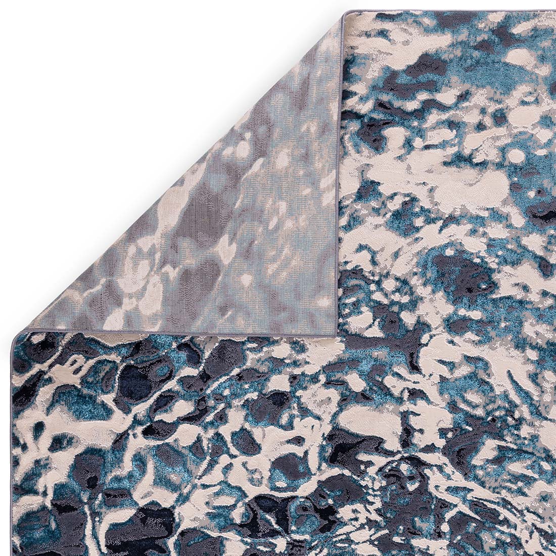 modern abstract blue area rug