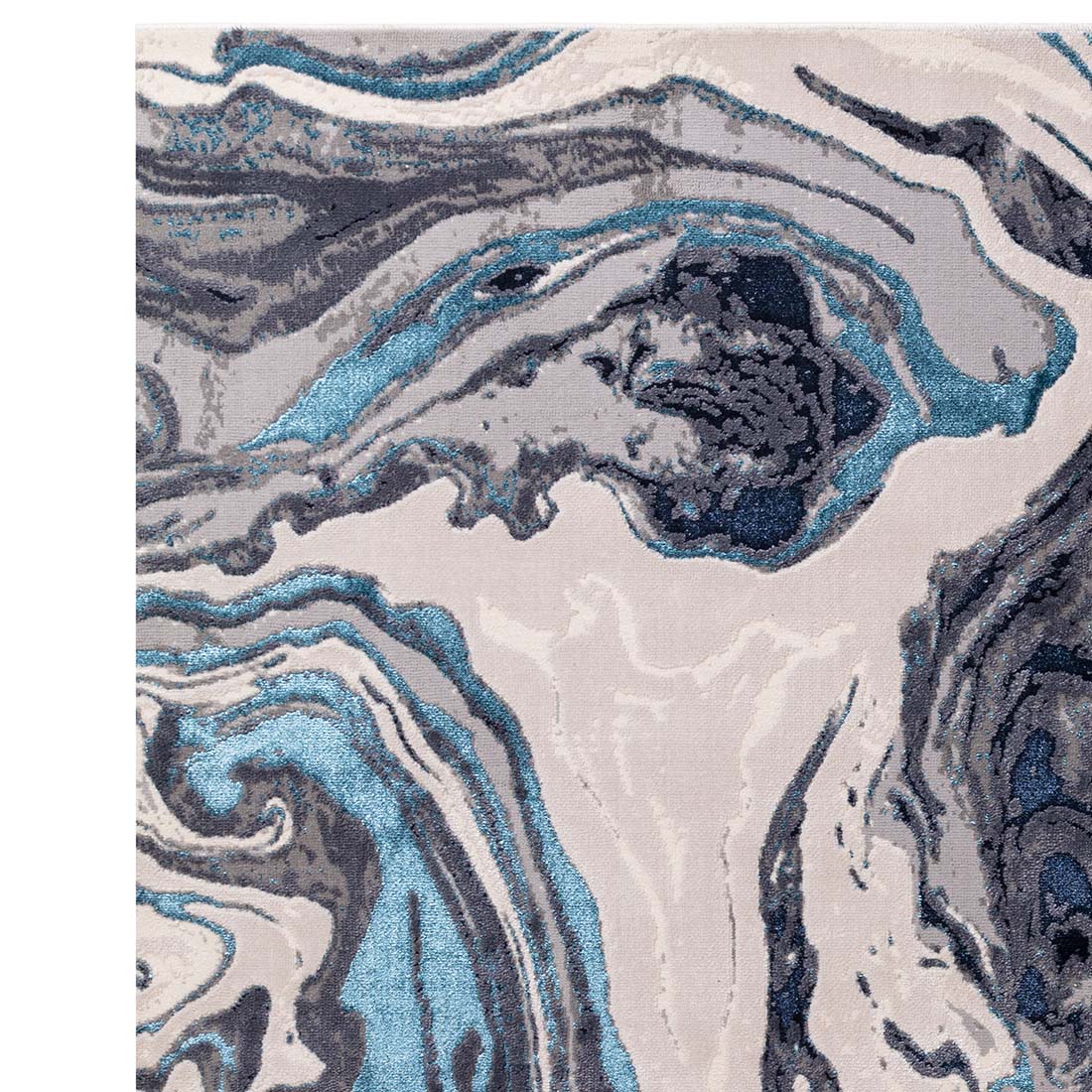 modern abstract blue area rug