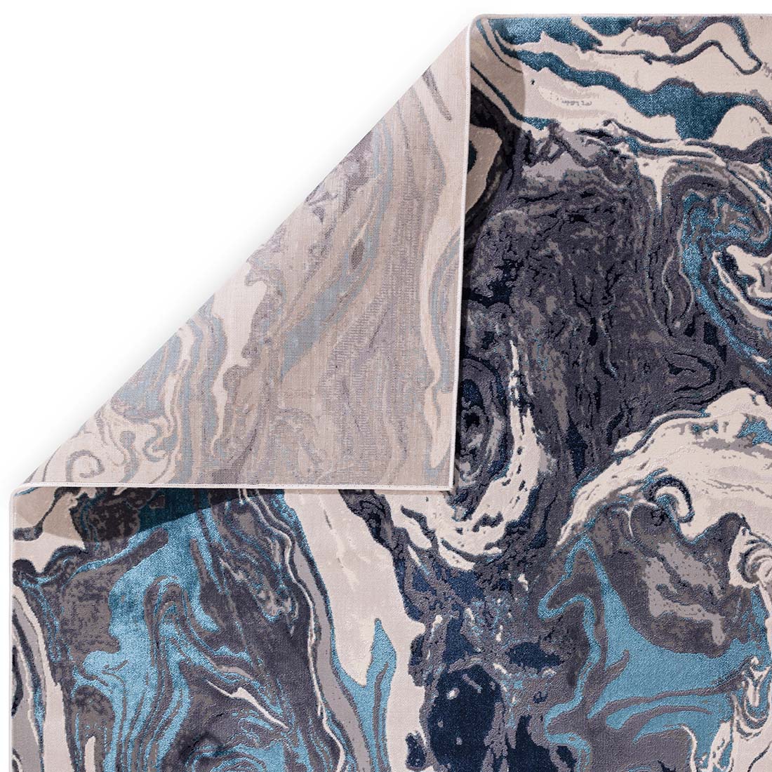 modern abstract blue area rug