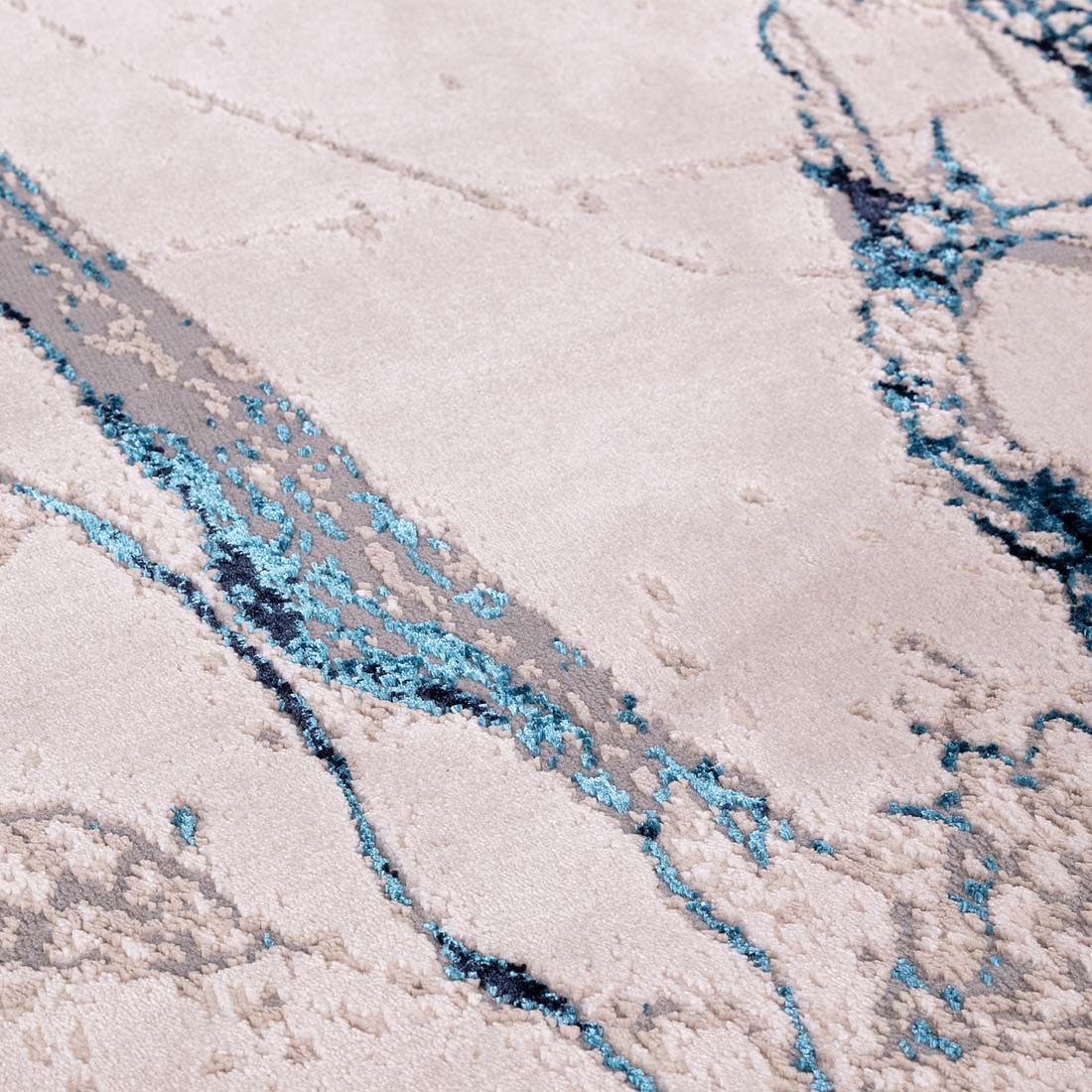 Aurora Quake Metallic Blue Rug AU22