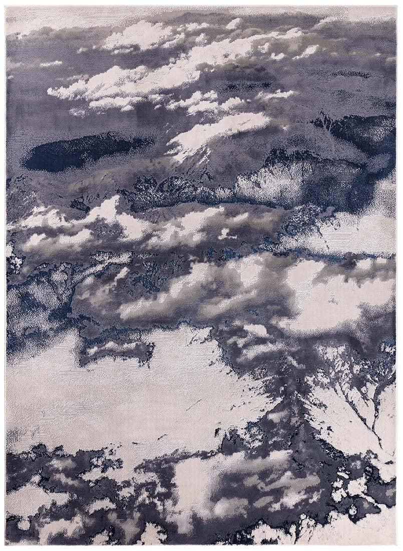 modern abstract blue area rug