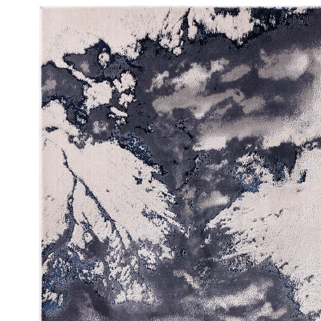modern abstract blue area rug