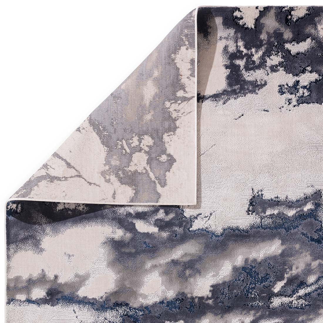 modern abstract blue area rug